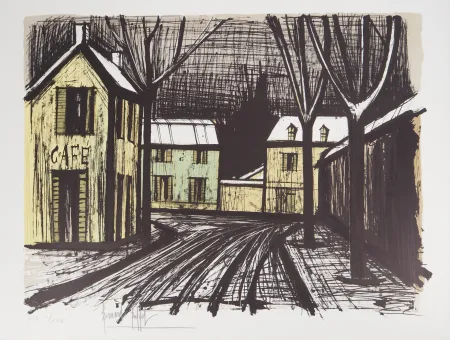Lithograph Buffet - Village sous la neige