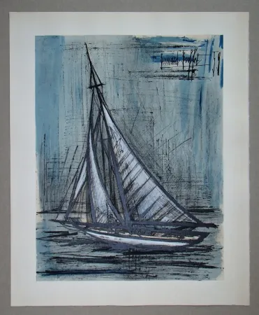 Lithograph Buffet - Voilier, 1959
