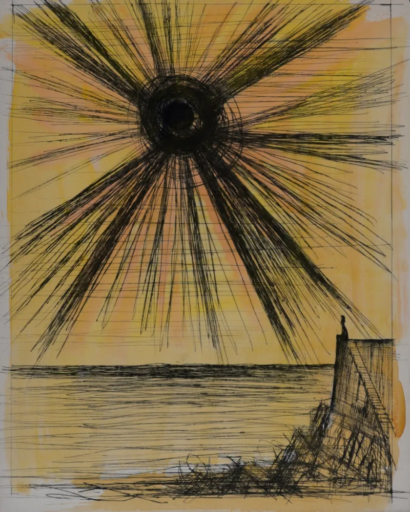 Etching Buffet - Voyages fantastiques de Cyrano de Bergerac, 1958