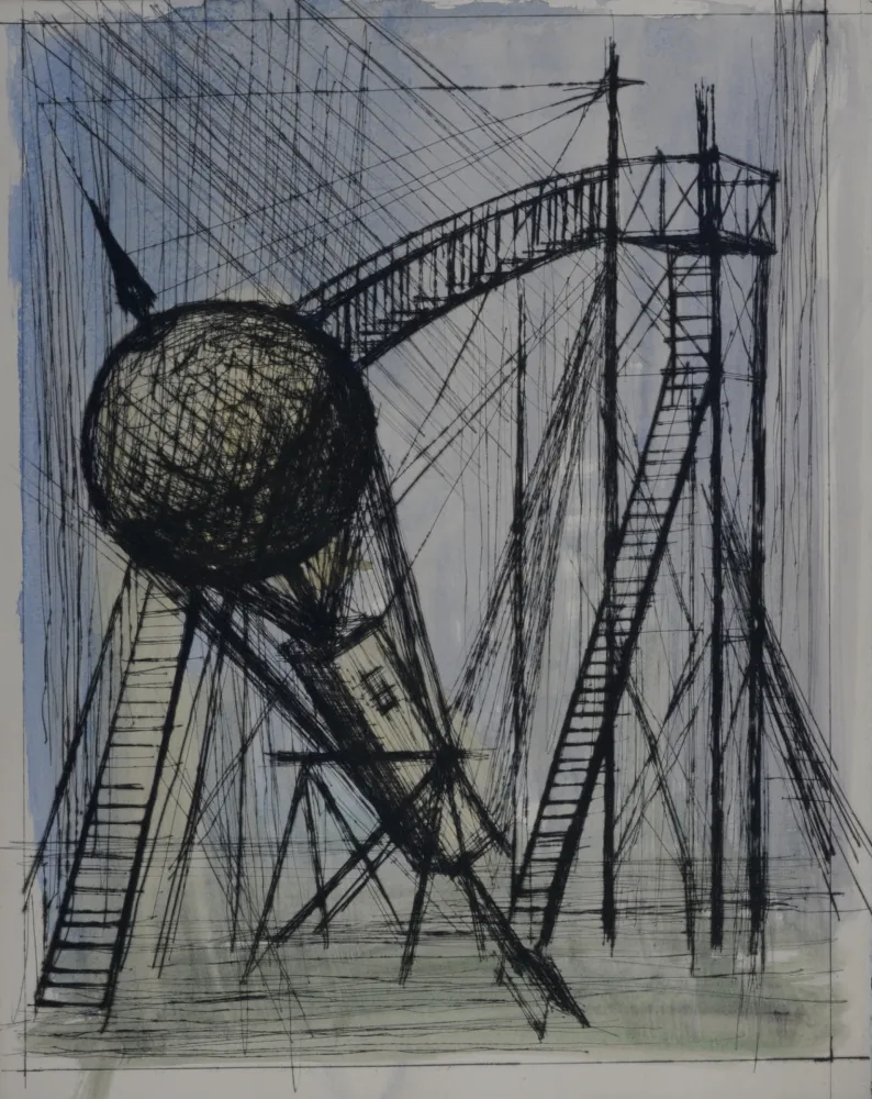 Etching Buffet - Voyages fantastiques de Cyrano de Bergerac, 1958