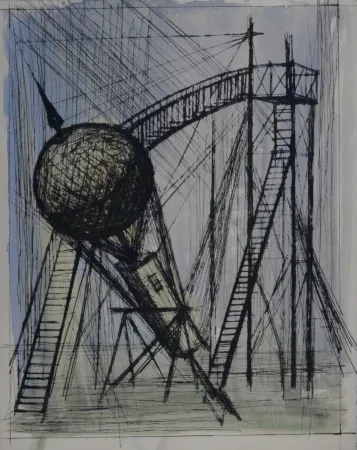 Etching Buffet - Voyages fantastiques de Cyrano de Bergerac, 1958