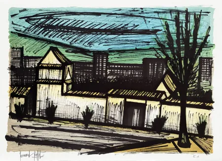 Lithograph Buffet - Vue depuis l'hôtel, Kyoto