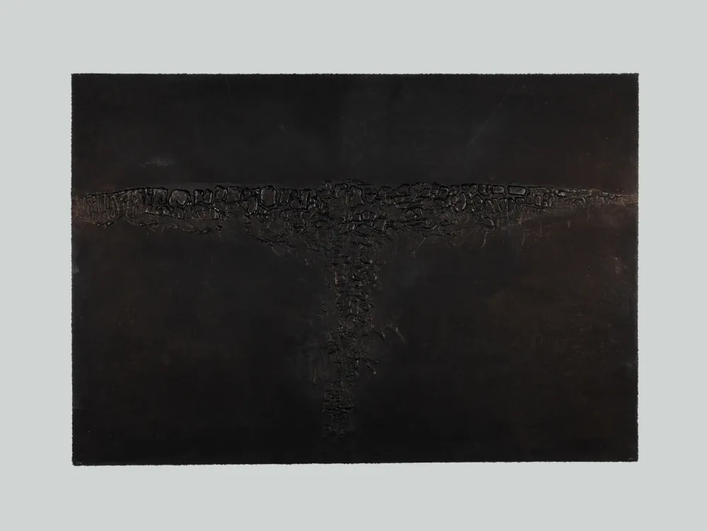 Etching And Aquatint Burri - Cretto Nero F