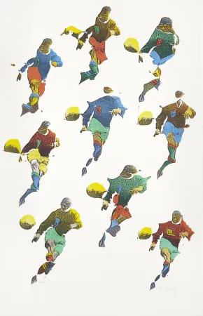 Lithograph Bury - Copa del mundo de futbol
