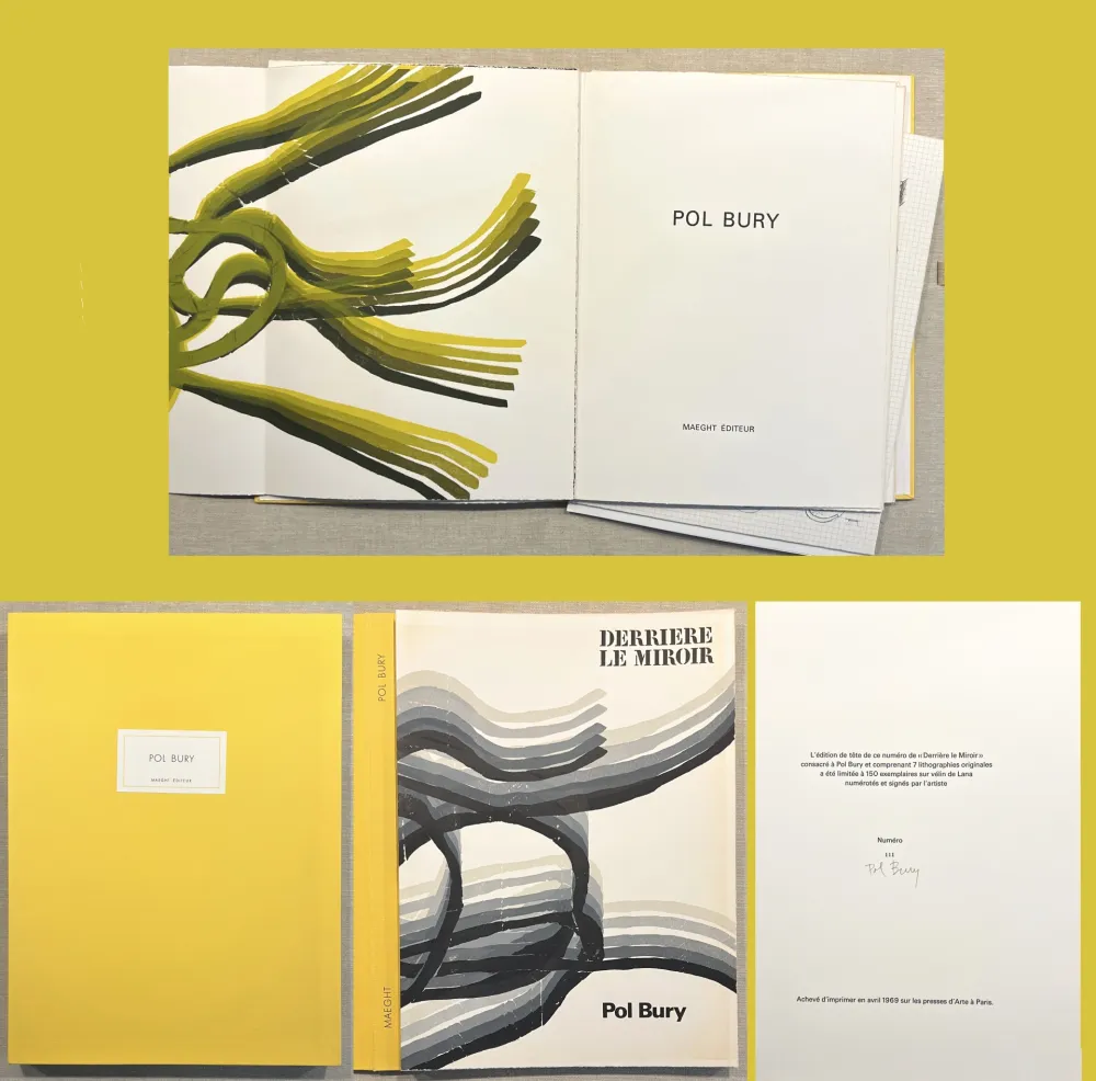 Illustrated Book Bury - Derrière le Miroir n° 178. POL BURY. Janvier 1969. TIRAGE DE LUXE SIGNÉ..