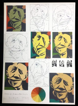 Lithograph Bury - Étude pour « Les Demoiselles d’Avignon », 1973.