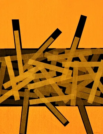 Engraving Bury - Quarante bâtons entre deux