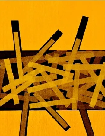 Engraving Bury - Quatre bâtons entre deux