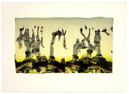 Lithograph Bury - Tour Eiffel