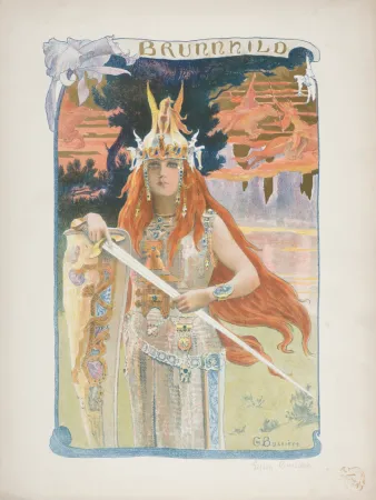 Lithograph Bussiere - Brunnhild, 1899