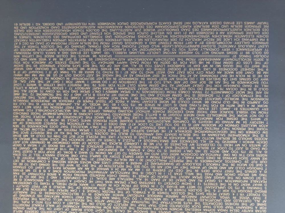 Screenprint Byars - The golden Tower, 1974. Diptychon. 