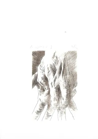 Etching Caballero - Etude de mains (1986)