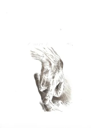 Etching Caballero - Etude de mains (1986)