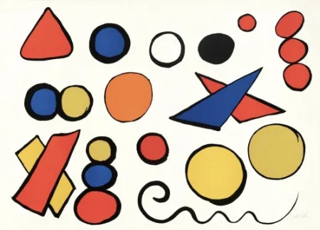Lithograph Calder - Alphabet Et Serpent