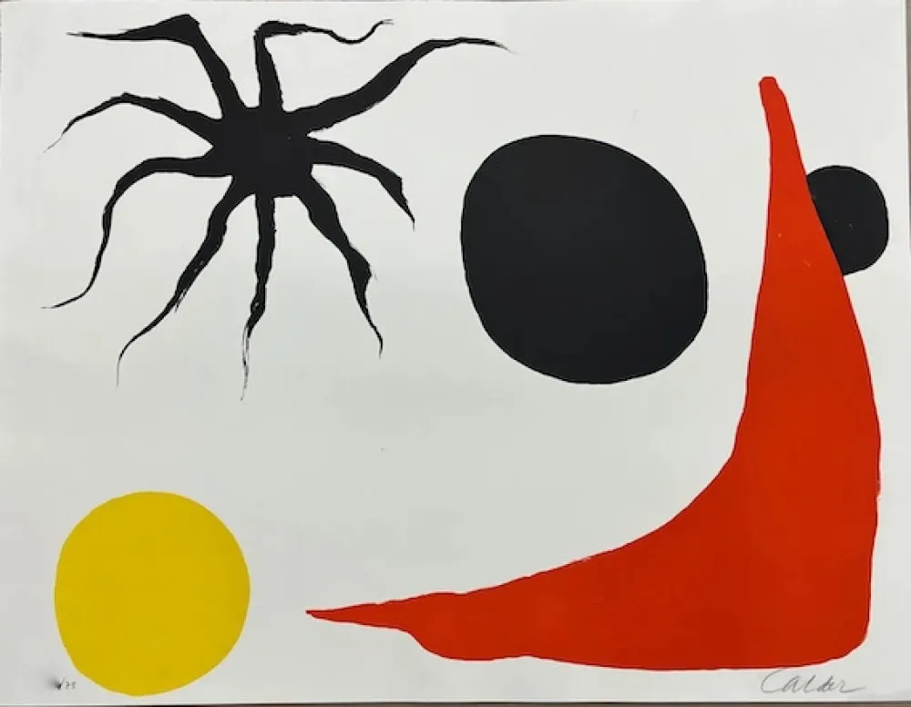 Lithograph Calder - Chaussette Rouge