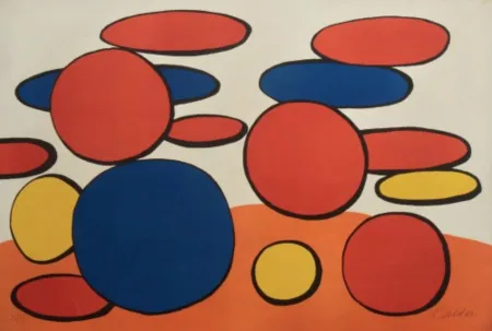 Lithograph Calder - Composition aux cercles