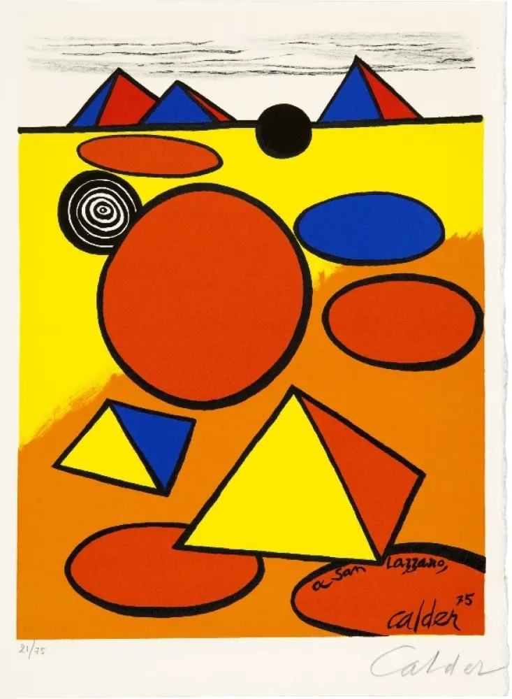 Lithograph Calder - Hommage à San Lazzaro