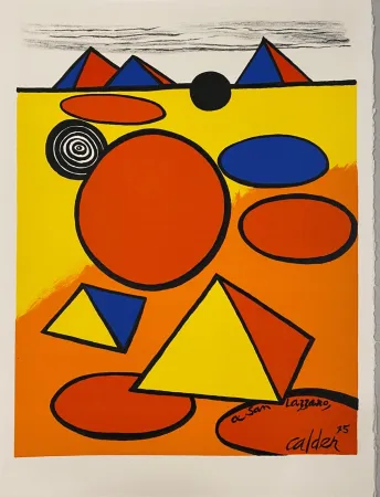Lithograph Calder - Hommage à San Lazzaro