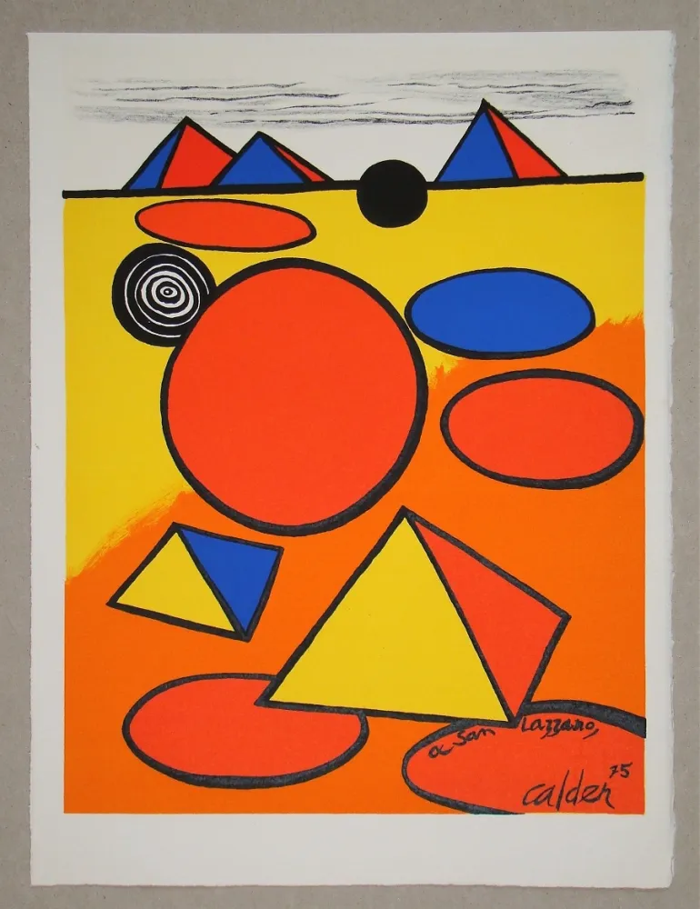 Lithograph Calder - Hommage à San Lazzaro