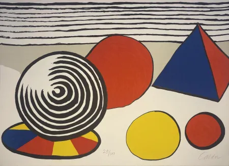 Lithograph Calder - La point de non retour / The Point of No Return from La Memoire Elementaire