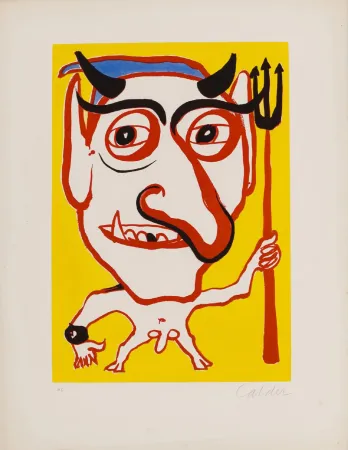 Aquatint Calder - Le diable (portrait de Constantin Tacou)