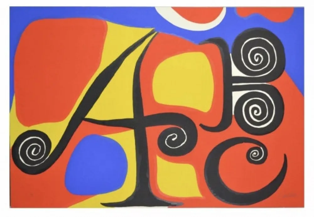 Lithograph Calder - Le Lettres