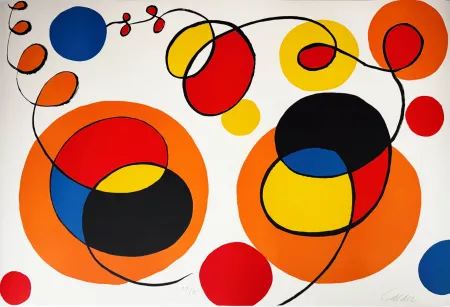 Lithograph Calder - Loops and Spheres