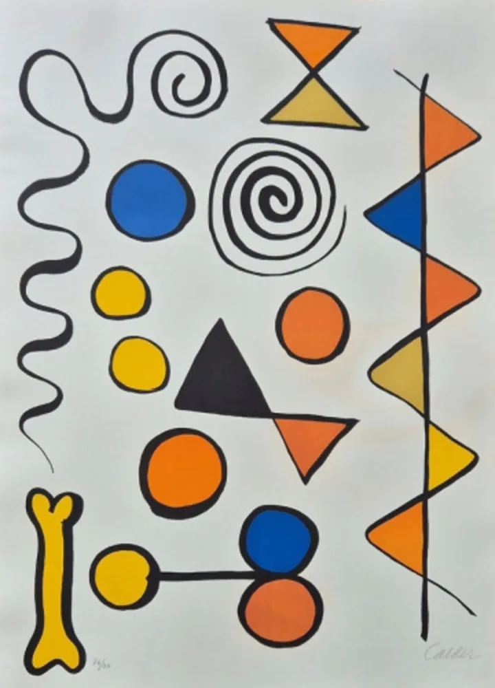 Lithograph Calder - Os et Serpent