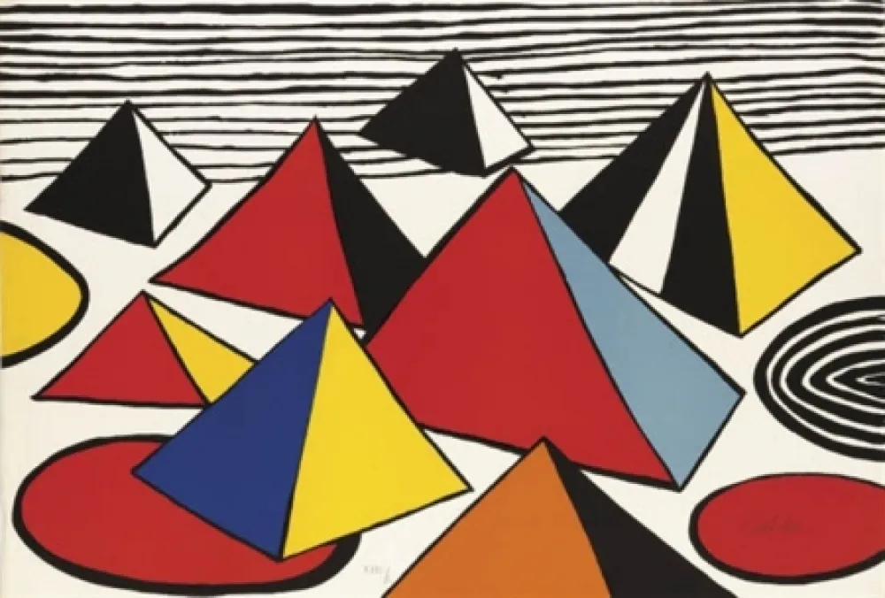 Lithograph Calder - Pyramides