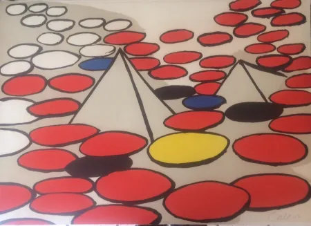 Lithograph Calder - Pyramides
