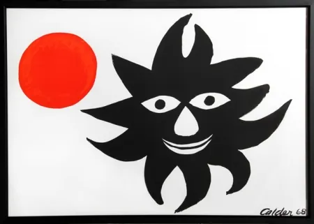 Lithograph Calder - Red Sun