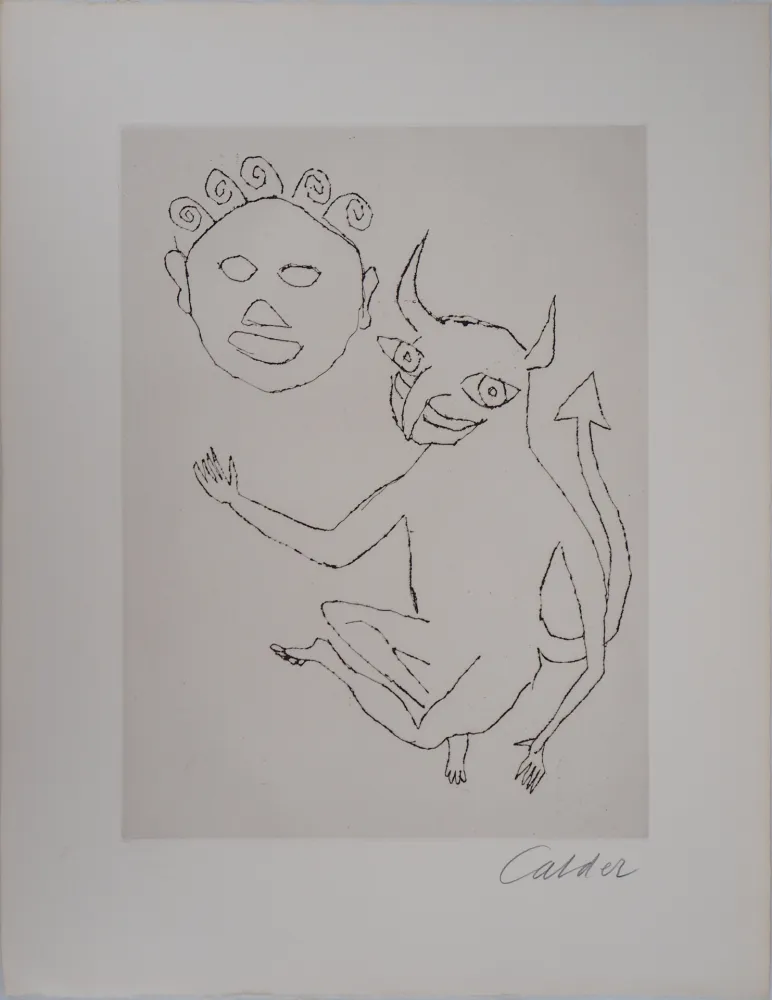 Etching Calder - Santa Claus : le Petit Diable