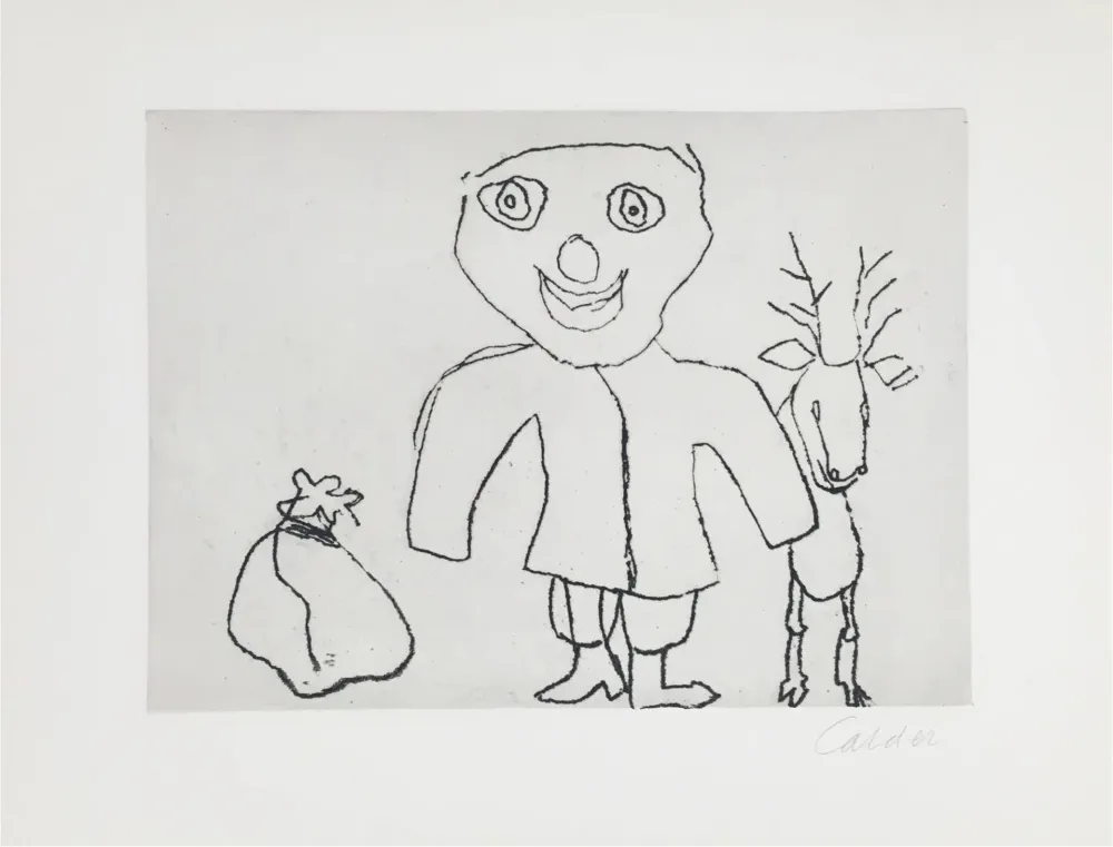 Etching Calder - Santa Claus X