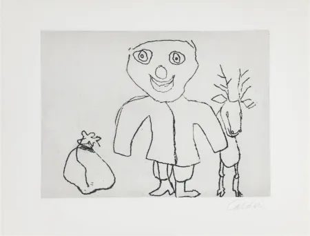 Etching Calder - Santa Claus X