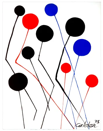 Lithograph Calder - Spanish refugee aid