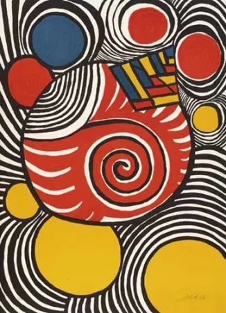 Lithograph Calder - Spirales et pyramides