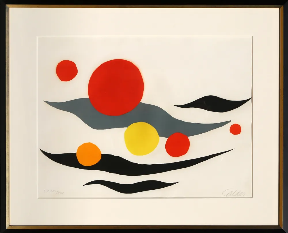 Lithograph Calder - Sun and Planets