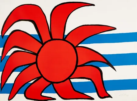 Lithograph Calder - Sun and Sea