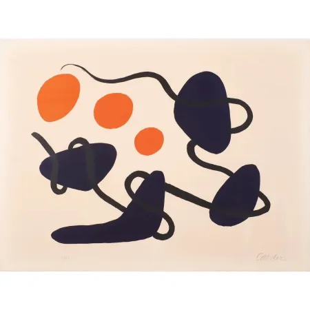 Lithograph Calder - The Black Line