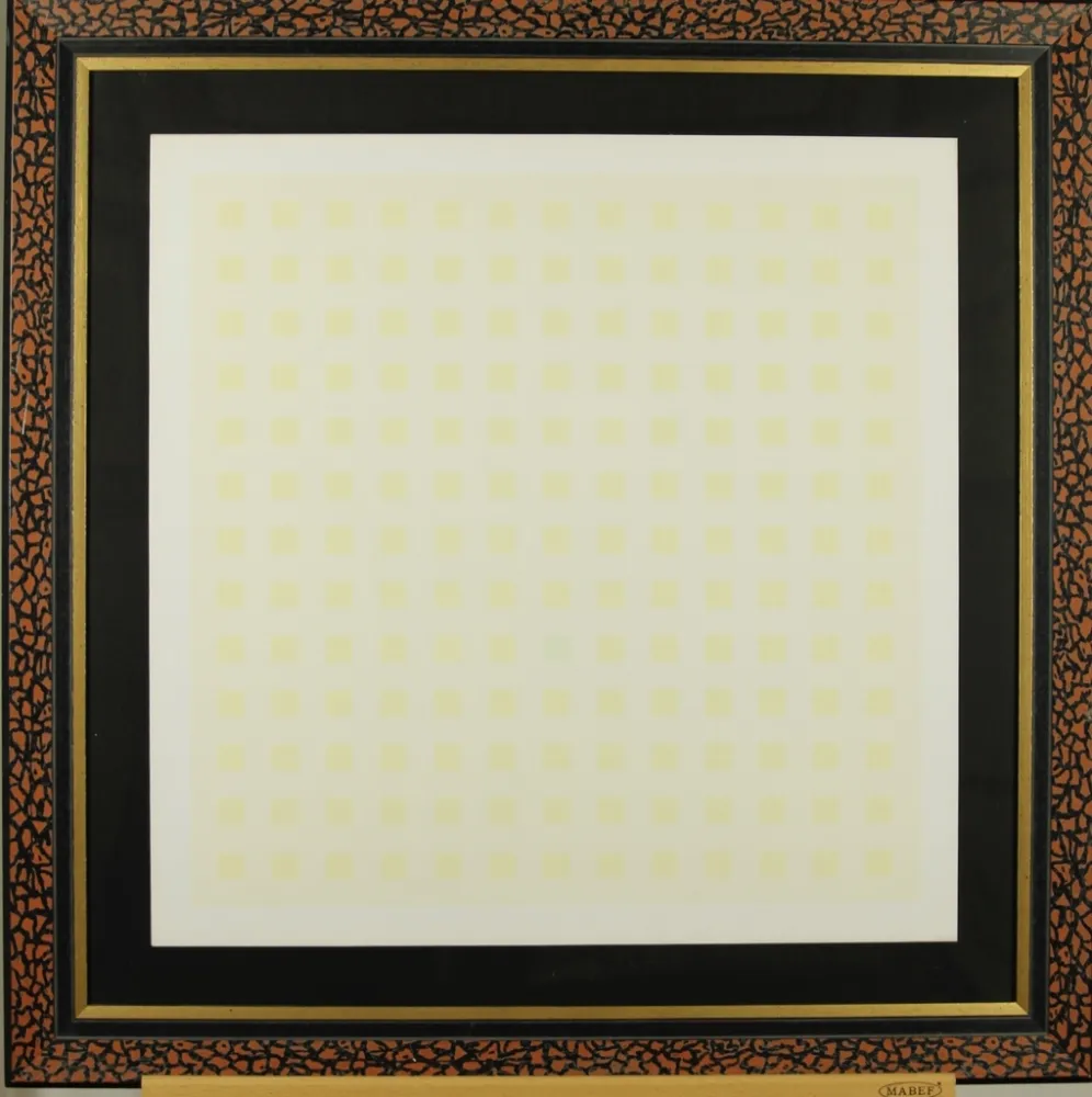 Screenprint Calderara - Yellow squares