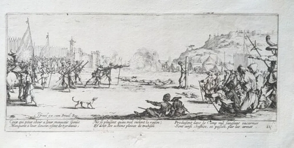 Engraving Callot - L'Arquebusade / The Firing Squad