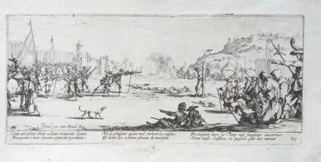Engraving Callot - L'Arquebusade / The Firing Squad