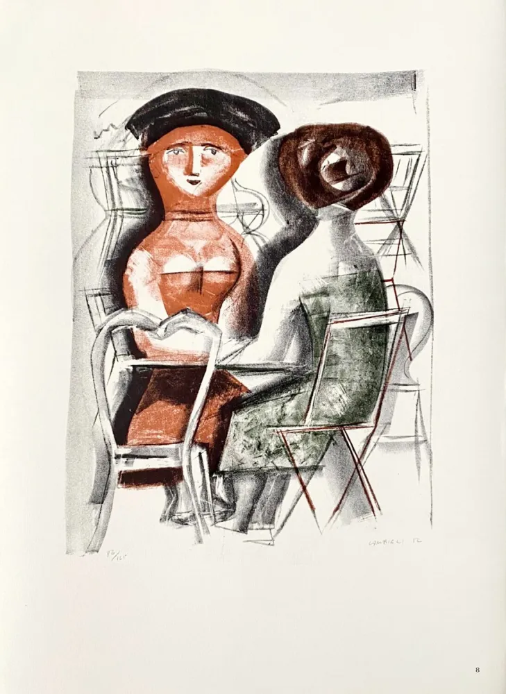 Lithograph Campigli (After) - Al Tavolino