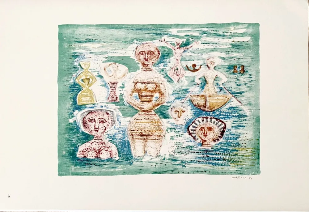 Lithograph Campigli (After) - Bagnanti