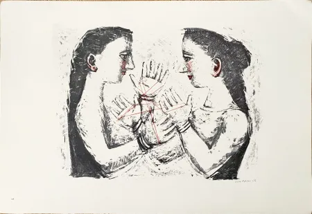 Lithograph Campigli (After) - Gioco Con Il Filo