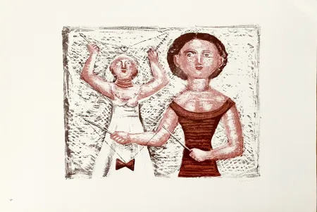 Lithograph Campigli (After) - Gioco Del Diabolo
