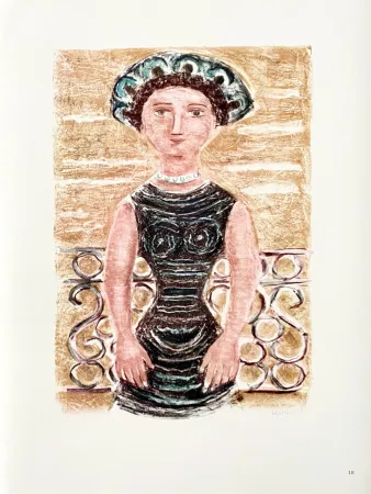Lithograph Campigli (After) - Il balcone