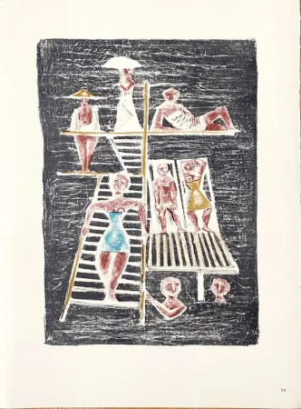 Lithograph Campigli (After) - Il Trampolino