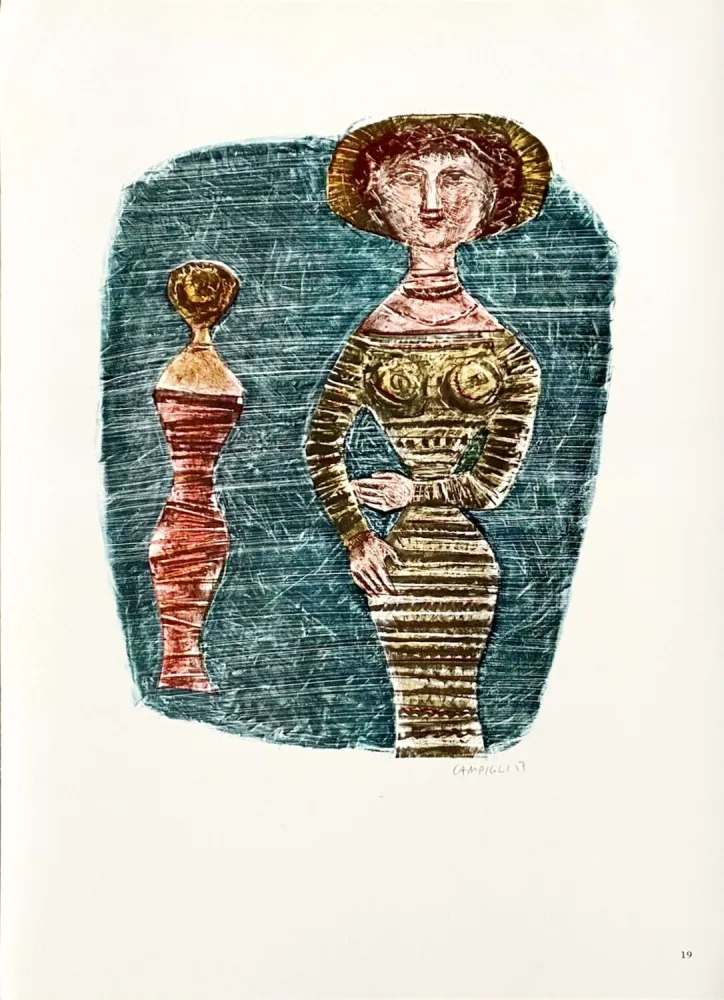 Lithograph Campigli (After) - In giallo e in rosso
