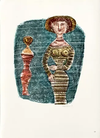 Lithograph Campigli (After) - In giallo e in rosso
